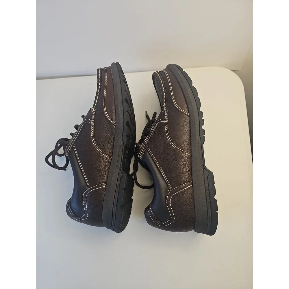 Thom‎ McAn Koltrain Shoes Mens Size 9M Brown Faux Leather Moc Toe Mens Comfort